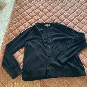 Loft black cotton button down cardigan